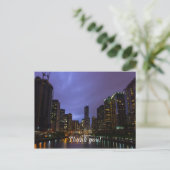 Carte postale de remerciement Orage sur la rivière (Debout devant)
