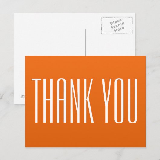 Carte postale de remerciement orange (Devant / Derrière)