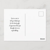 Carte postale de remerciement Orchidée florale (Dos)