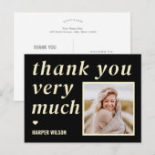 Carte postale de remerciement photo avec des mots  (Devant / Derrière)