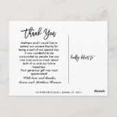 Carte postale de remerciement photo complète - Cœu (Dos)