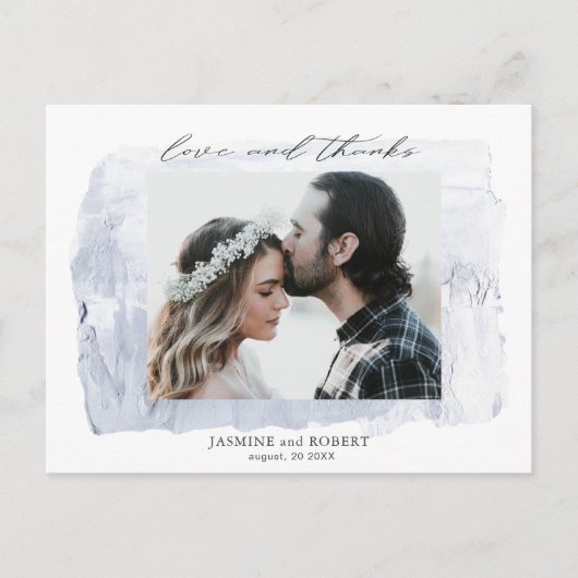 Carte postale de remerciement photo pastel rustiqu (Devant)