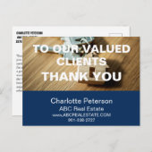 Carte postale de remerciement pour agence immobili (Devant / Derrière)