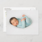 Carte postale de remerciement pour baptême avec an (Devant / Derrière)