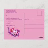 Carte postale de remerciement pour bébé fille (Dos)