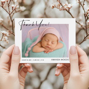 Carte postale de remerciement pour bébé minimalist