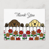 Carte postale de remerciement pour duo de labrador (Devant)