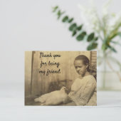 Carte postale de remerciement pour être mon ami (Debout devant)