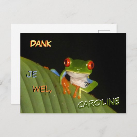 Carte postale de remerciement pour la grenouille n (Devant / Derrière)
