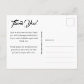 Carte postale de remerciement pour la remise de di (Dos)