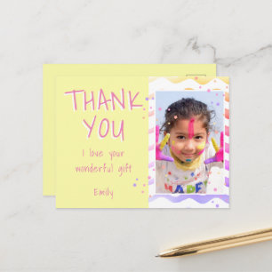 Carte postale de remerciement pour l'anniversaire