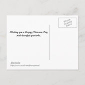 Carte postale de remerciement pour le drapeau amér (Dos)