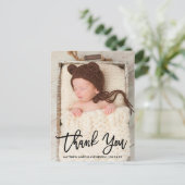 Carte postale de remerciement pour nouveau-né à l' (Debout devant)