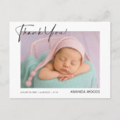 Carte postale de remerciement pour photo de bébé m (Devant)