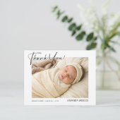 Carte postale de remerciement pour photo de naissa (Debout devant)