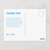 Carte postale de remerciement pour photo de remise (Dos)