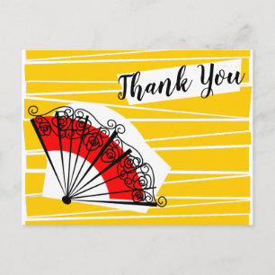 Carte postale de remerciement pour un éventail esp