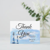 Carte postale de remerciement pour un thème de mar (Debout devant)