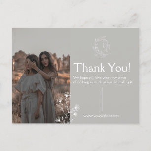 Carte postale de remerciement pour vêtements 