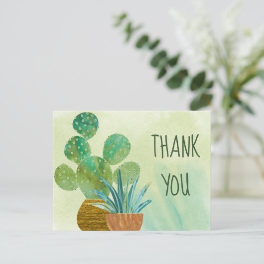 Carte postale de remerciement quotidienne Cactus a (Debout devant)