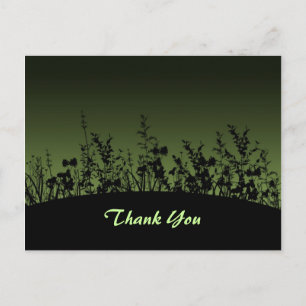 Carte postale de remerciement silhouettes de fleur