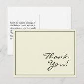 Carte postale de remerciement simple et basique (Devant / Derrière)
