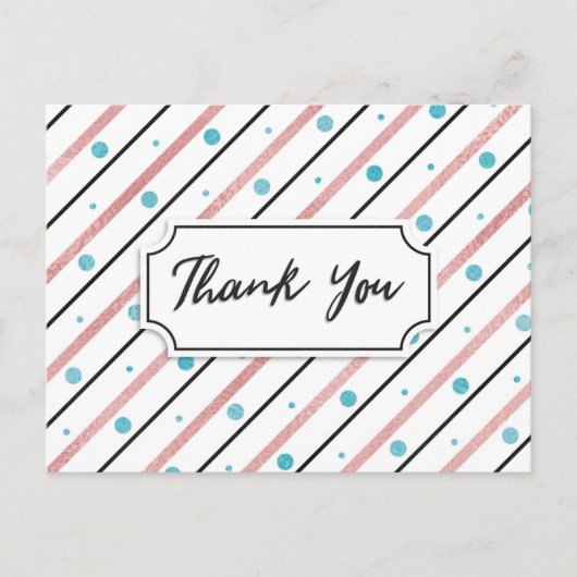 Carte postale de remerciement tendance (Devant)