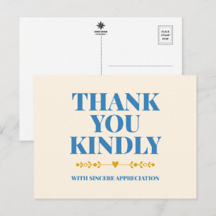 Carte Postale de Remerciements avec Typographie Él