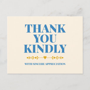 Carte Postale de Remerciements avec Typographie Él