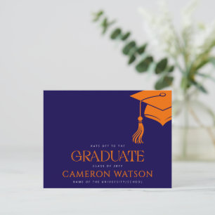 Carte postale de remise de diplôme avec un gland d