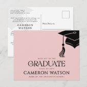 Carte postale de remise de diplôme avec un pompon (Devant / Derrière)