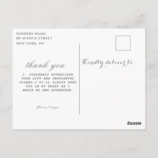 carte postale de remise de diplômes (Dos)