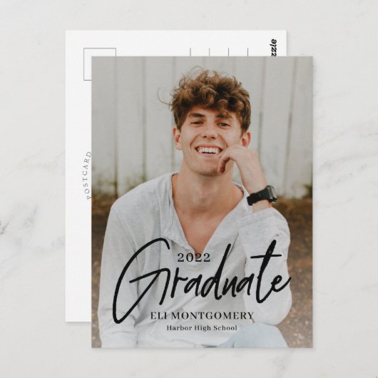 Carte postale de remise des diplômes à couleur mod (Devant / Derrière)