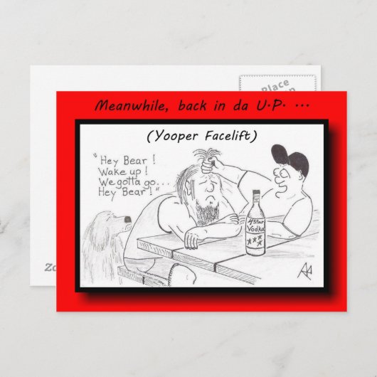 Carte postale de remontée du visage de Yooper (Devant / Derrière)