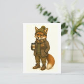 Carte postale de renard hipster (Debout devant)