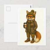 Carte postale de renard hipster (Devant / Derrière)