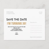 Carte postale de rendez-vous à sauvegarder paillet (Dos)