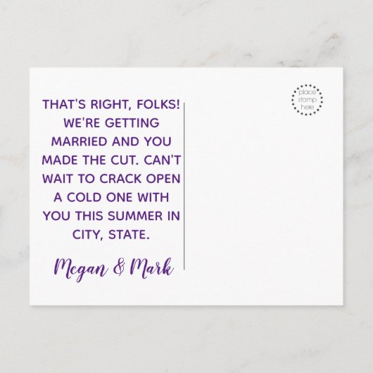 Carte postale de rendez-vous de sauvegarde à thème (Dos)