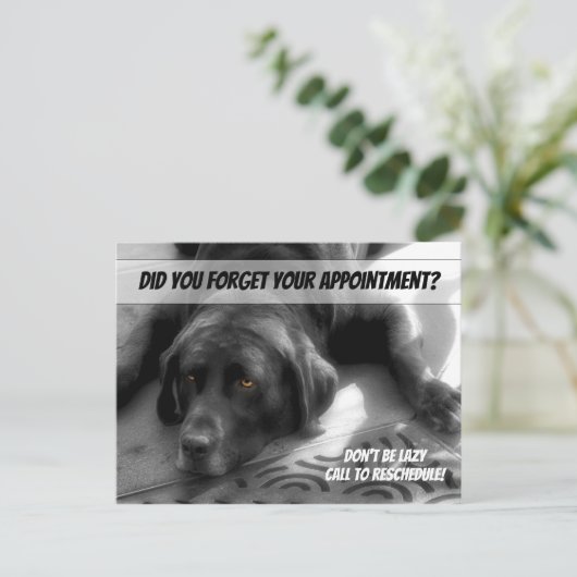 Carte postale de rendez-vous manqué Ne soyez pas p (Debout devant)