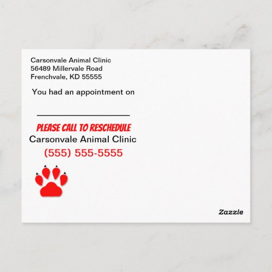 Carte postale de rendez-vous manqué Ne soyez pas p (Dos)