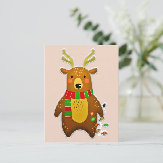 carte postale de rennes de noël (Debout devant)