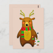 carte postale de rennes de noël (Devant / Derrière)