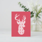 Carte postale de rennes de Noël Knit d'hiver (Debout devant)
