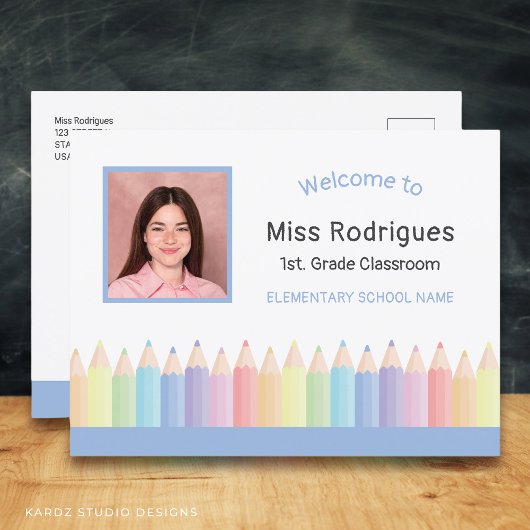 Carte postale de rentrée scolaire pour enseignant