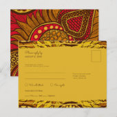 Carte postale de repas RSVP Red Floral Ankara afri (Devant / Derrière)