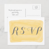 Carte postale de réponse aquarelle jaune (Devant / Derrière)