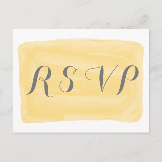 Carte postale de réponse aquarelle jaune (Devant)