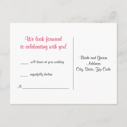 Carte postale de réponse Damas (Dos)