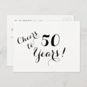 Carte postale de réponse de 50 ans (Devant / Derrière)