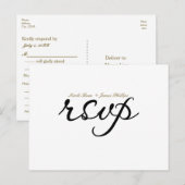 Carte postale de réponse de mariage à l'écriture b (Devant / Derrière)